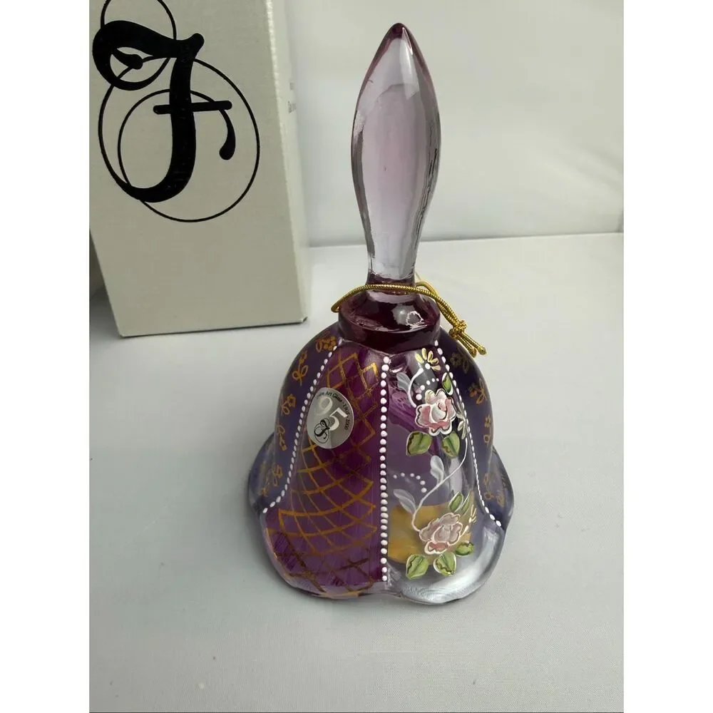 Fenton Designer Bell Collection Empress Rose Victorian Stripes 866/2500 with Box